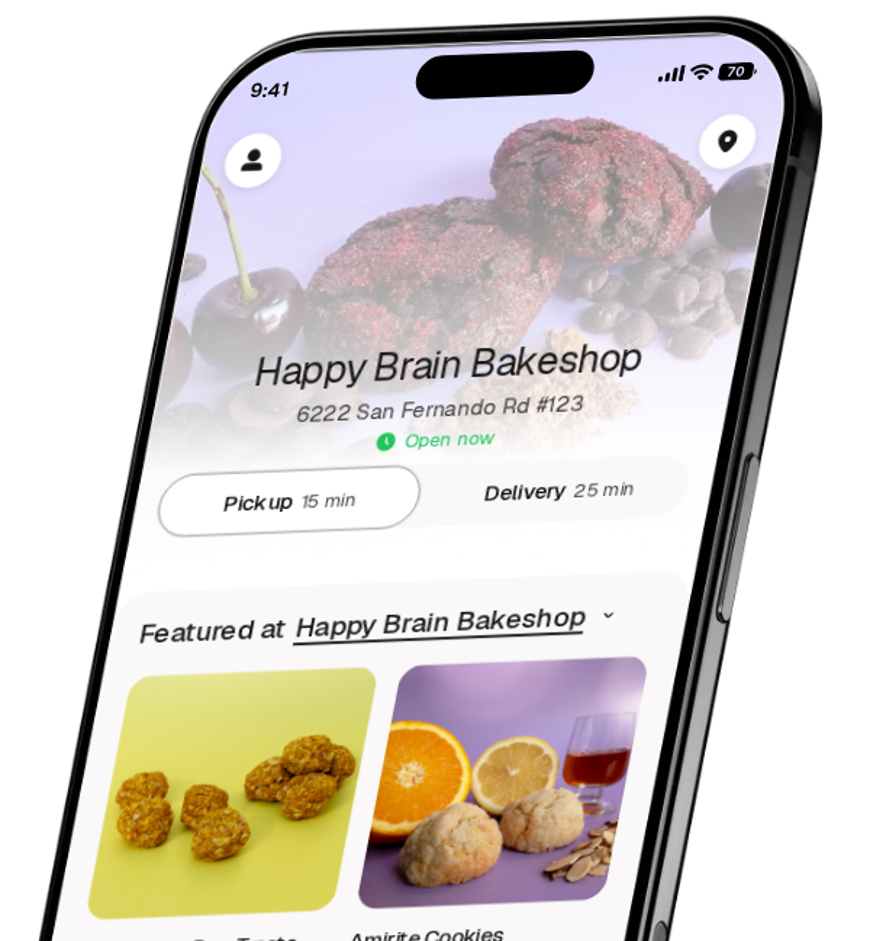 Happy Brain Bakeshop app preview